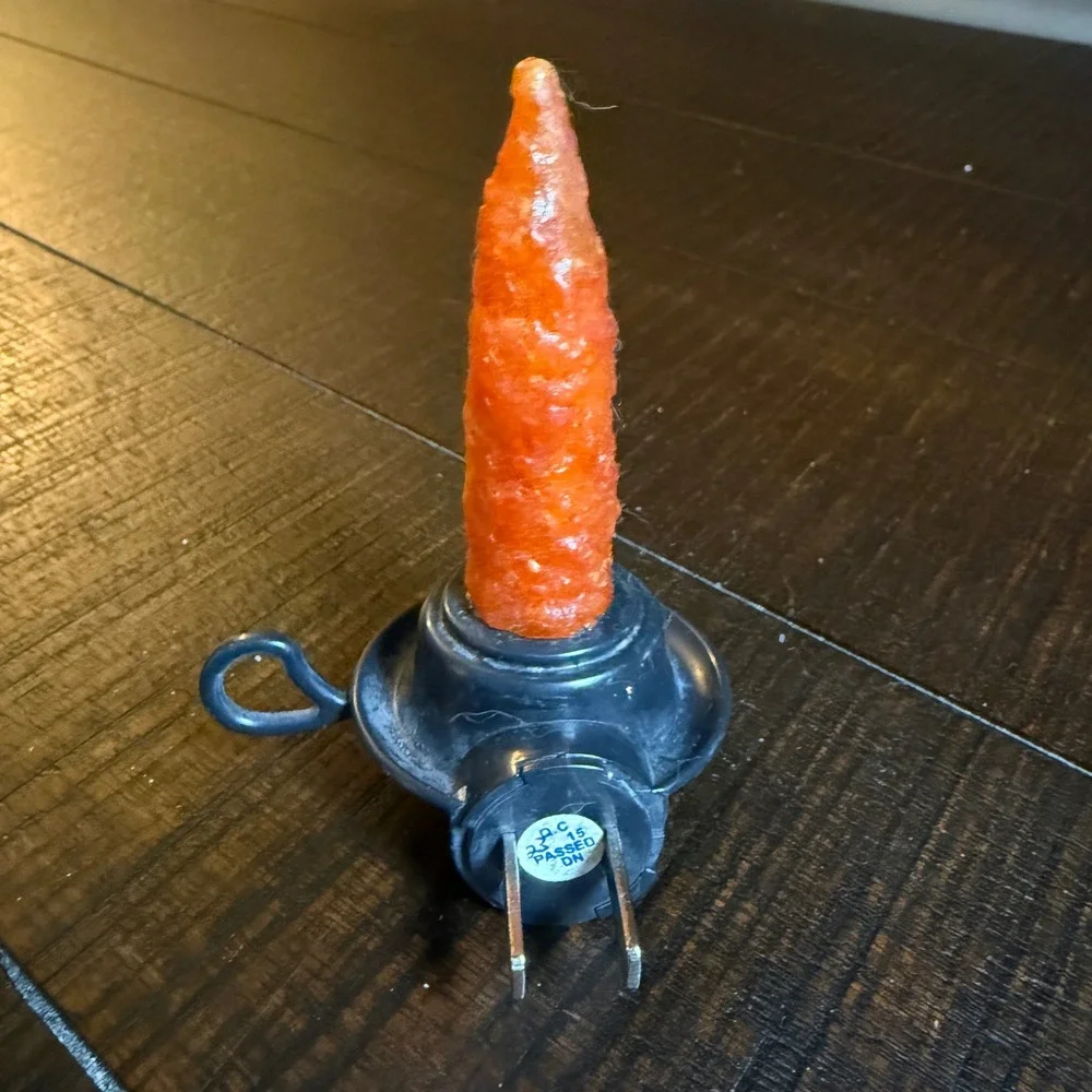 Vintage Primative Dipped Jack O Lantern Plug Night‎ Light Halloween Decor Carlon